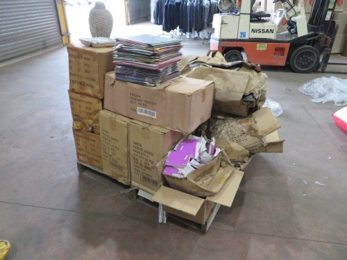 Pallet containing 8 x Golf Buggies, 210 x Rolls Packing Tape, 100 x Mini Novelty Fans, Assorted Stationary