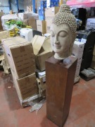 Balinese Head on Timber Stand, 250 x 250 x 1300mm H - 2