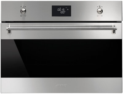 Smeg SFA4390VX1 45cm Classic Aesthetic Compact Electric Built-In Steam Oven