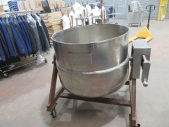 Stainless Steel Jacketed Tipping Kettle on Steel Fabricated Stand - 2