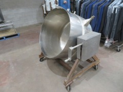 Stainless Steel Jacketed Tipping Kettle on Steel Fabricated Stand - 5