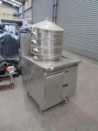 Commercial 4 Tier Steamer, Stainless Steel Case, 4 Stainless Steel Steam Baskets
