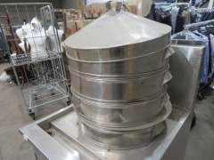Commercial 4 Tier Steamer, Stainless Steel Case, 4 Stainless Steel Steam Baskets - 7