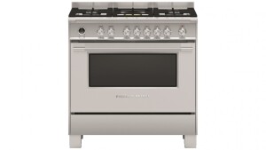 Fisher & Paykel 900mm Pyrolytic Freestanding Dual Fuel Cooker - Brushed Stainless Steel OR90SCG6X1