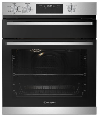 Westinghouse 600mm Stainless Steel Multifunction Underbench Oven with Separate Grill WVE655SC