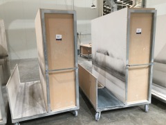 Quantity of 4 x Panel Transport Trolleys, Steel Fabricated, Chipboard Construction - 2