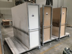 Quantity of 4 x Panel Transport Trolleys, Steel Fabricated, Chipboard Construction