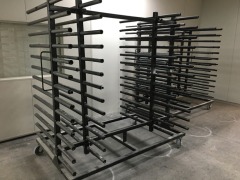 Quantity of 4 x Drying Racks, 13 Tier each, Black Steel Fabricated with Rubber Inserts, 2000 x 1200 x 2100mm H - 2