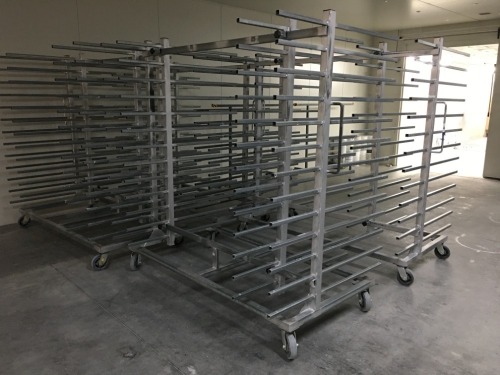 Quantity of 4 x Drying Racks, Galvanised Steel, 13 Tier each, 2000 x 1200 x 2100mm H
