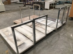 Quantity of 6 Flat Bed Stock Trolleys, Steel Framed, Timber Top