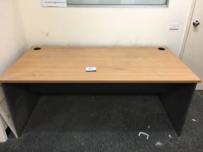 Quantity of 4 x Desks, Beech on Charcoal Laminate, also including 2 x White Desks, 6 x Gaslift Office Chairs & Whiteboard