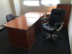 Office Desk Suite comprising; 3 Drawer, 1 Drawer Desk 1800 x 900mm; Coat Cupboard