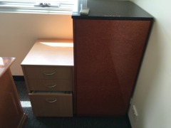 Office Desk Suite comprising; 3 Drawer, 1 Drawer Desk 1800 x 900mm; Coat Cupboard - 3