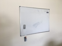 Boardroom Table, White Laminate Top, 3550mm L x 1750mm W; Whiteboard, 7 x Chairs - 2