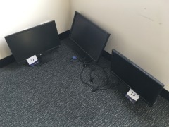 3 x Assorted Monitors (Dell, LG, eMachine) (20", 22" & 23")