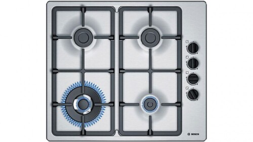 Bosch 600mm Series 2 4 Burner Brushed Stainless Steel Gas Cooktop PBH6B5B90A
