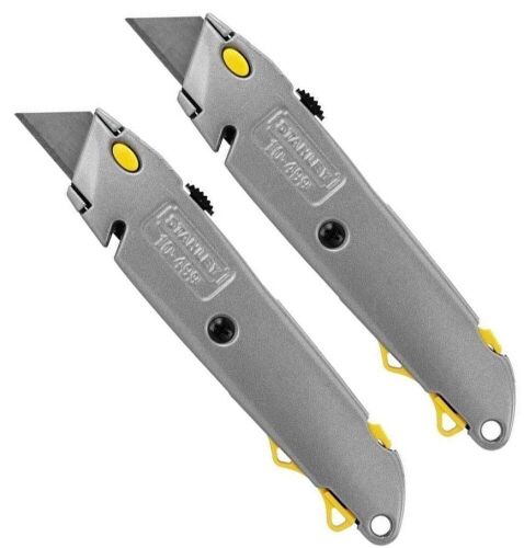 STANLEY Twin Pack Quick Change Retractable Utility Knives, Sw Out Blade Storage Magazine, 3-Position Blade(STHT10274)
