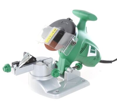 GARDENLINE Chainsaw Sharpener w/ 180W Motor, Aluminium Base, Adjustable Angle, Grinding Wheel 100x10x3.2mm. N.B. Condition unknown.(AG-49484)