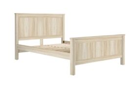 1 x Polo Light Oak Double Bed Frame comprising; Bed Head, Food, Side Rails & Slats
