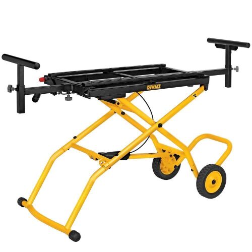 DeWALT Portable Folding Mitre Saw Stand with Rubber Wheels, Weight Capacity 135kg, Extension Width 2.4M (DE7260-XJ)