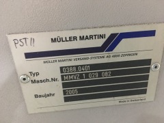 Muller Martini Stacker, Type: 0388.0401 CN-80 (2005) with 2 Droppers, SN 2036116 2072648 - 3