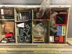 BAC Systems Tool Storage Cabinet & Contents of Small Parts, Hex Bolts, Screws, Pins, Clips (Refer Photos) - 12
