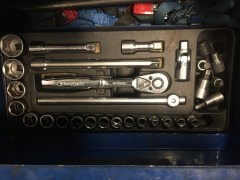 Tool Trolley with Hand Tools, Spanners, Allen Keys (Refer Photos) & Vice - 7