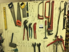 Various Hand Tools, Pipe Wrench, Spanners, Shears, Saws, Multi Grip, Bolt Cutters, Approx 22 Items