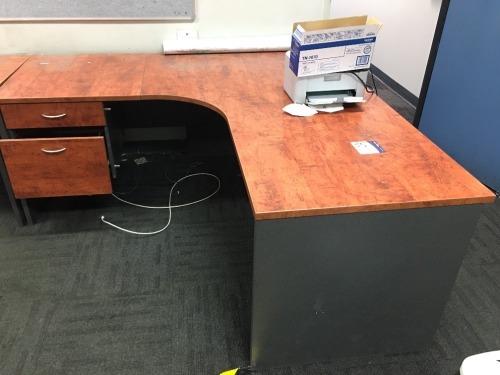 Corner Desk, Cherry Laminate, 1800mm x 1800mm