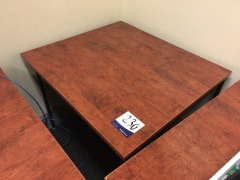 Qty 3 x Office Desks & 1 x Table, Cherry Laminate, various sizes - 4