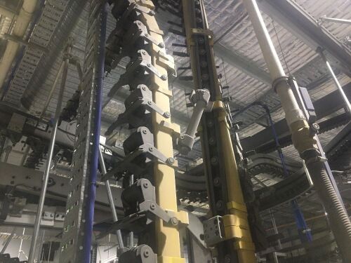 100M of GRIPPER CHAIN (Hopper feed to Newsliner) with steel extrusion