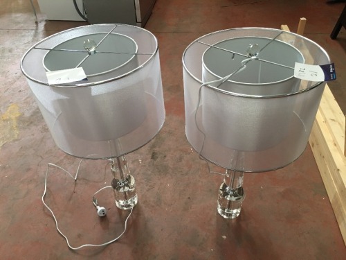 Qty of 2 x Ada crystal table lamps (U72906TO)