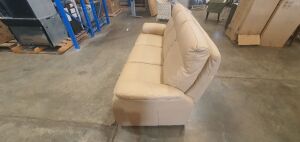 Leather 3 Seater Sofa (Tan) - 5