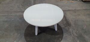 Brussels Round Coffee Table (White) with Glass Top - 3