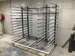 Quantity of 2 x Mobile Drying Racks, Steel Fabricated, 2000 x 1250 x 2250mm H