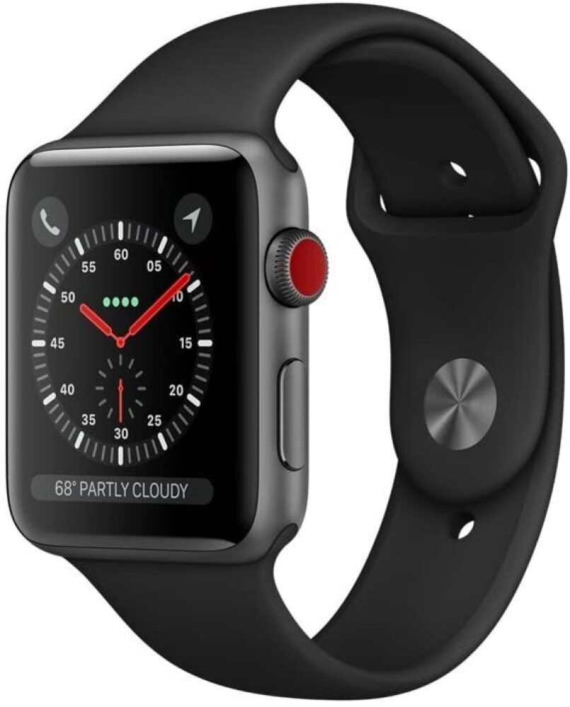 Apple Watch S3 Gps Cell 42Mm Space Black Stainless Steel Black Sport Apple Watch Stainless Steel Gps Only
