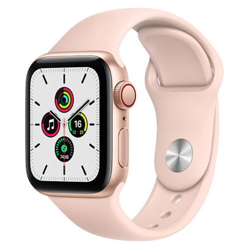 Apple Watch Series 5 (GPS + Cellular) 44mm - Gold Aluminium Case with Pink Sport Band - MWWD2X/A