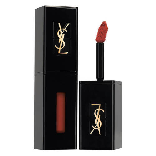 2 x YSL Number 416 Vernis A Levres Vinyl Cream Psychedelic Chili Lipstick and 1 x Number 5 Rouge Volupte Shine Fuchsia Chiffon
