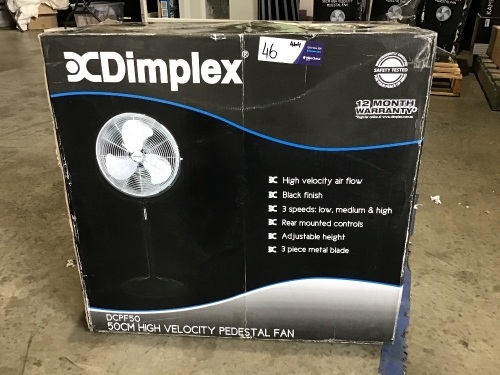 Dimplex DCPF50 50cm High Velocity pedestal fan