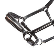 Palermo English leather black clincher halter with an anatomical head piece full size - 2