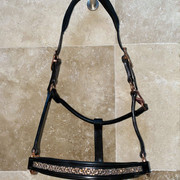 Palermo English leather brown rose gold halter full size - 2
