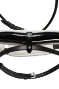 Palermo English leather Cob black rolled snaffle with a black and clear channel browband - 3