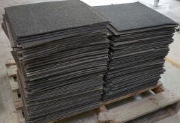 150 x Black Rubber Backed Carpet Tiles, grey colour - 2
