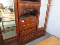 1 x 3 Part Cabinet. Very old with Fine Timber Carvings, 1830 W x 560 x 2260mm H - 5