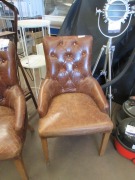 2 x Tub Style Chairs, Old Leather - 2