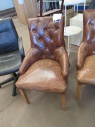 2 x Tub Style Chairs, Old Leather - 3