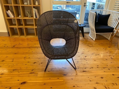Tornaux Indoor Chair Espresso - Rattan w/black frame