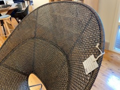 Tornaux Indoor Chair Espresso - Rattan w/black frame - 4