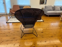 Tornaux Indoor Chair Espresso - Rattan w/black frame - 5