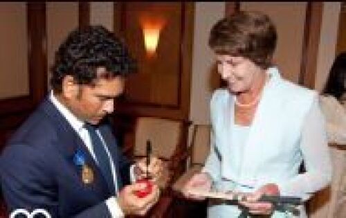 Signed cricket ball by the greatest batsmen in the history of cricket, Sachin Tendulkar
